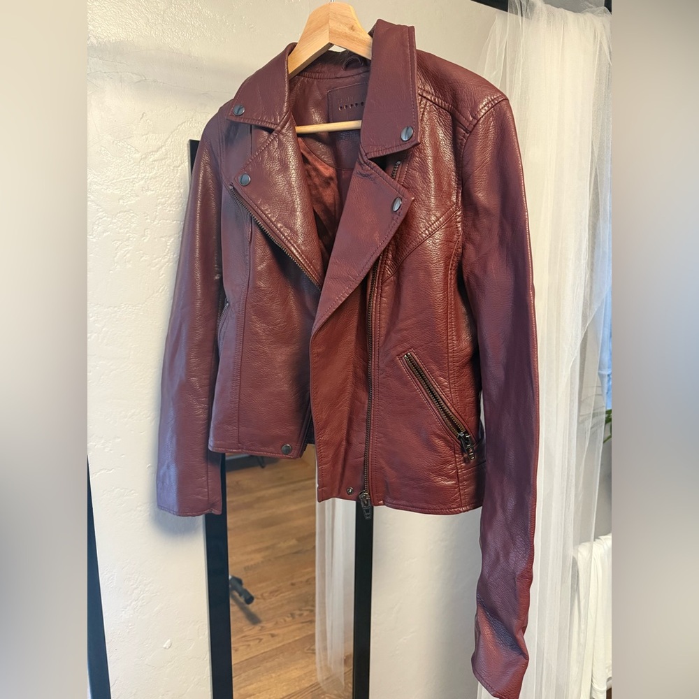 Blank NYC Maroon leather jacket